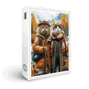 raxxa Premium-Puzzle: Cats in Canadian Autumn Mountains