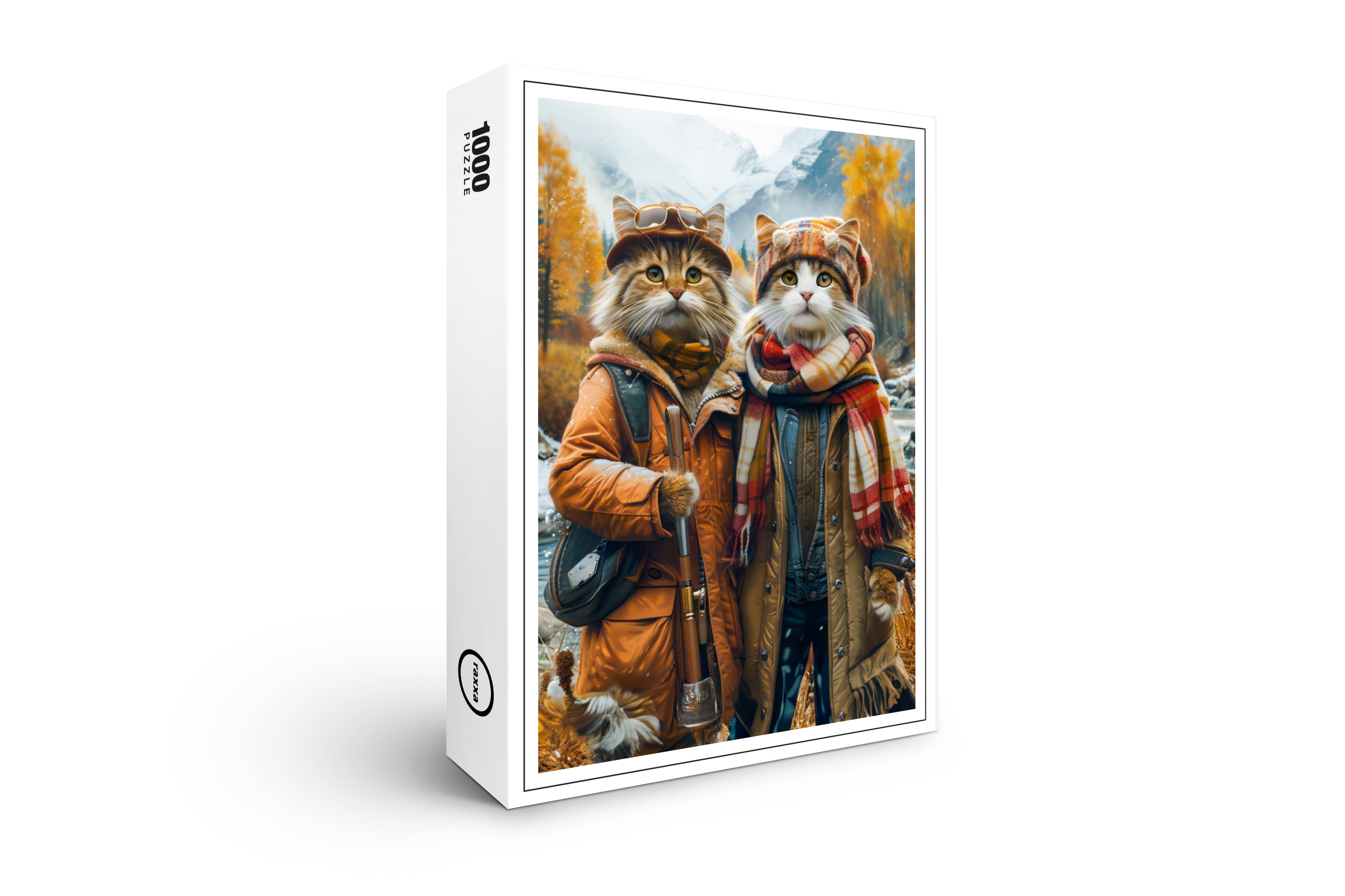 raxxa Premium-Puzzle: Cats in Canadian Autumn Mountains