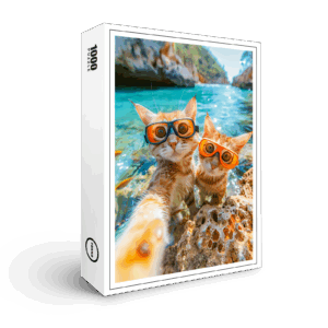 raxxa Premium-Puzzle: Snorkeling Cats in the Mediterranean Sea
