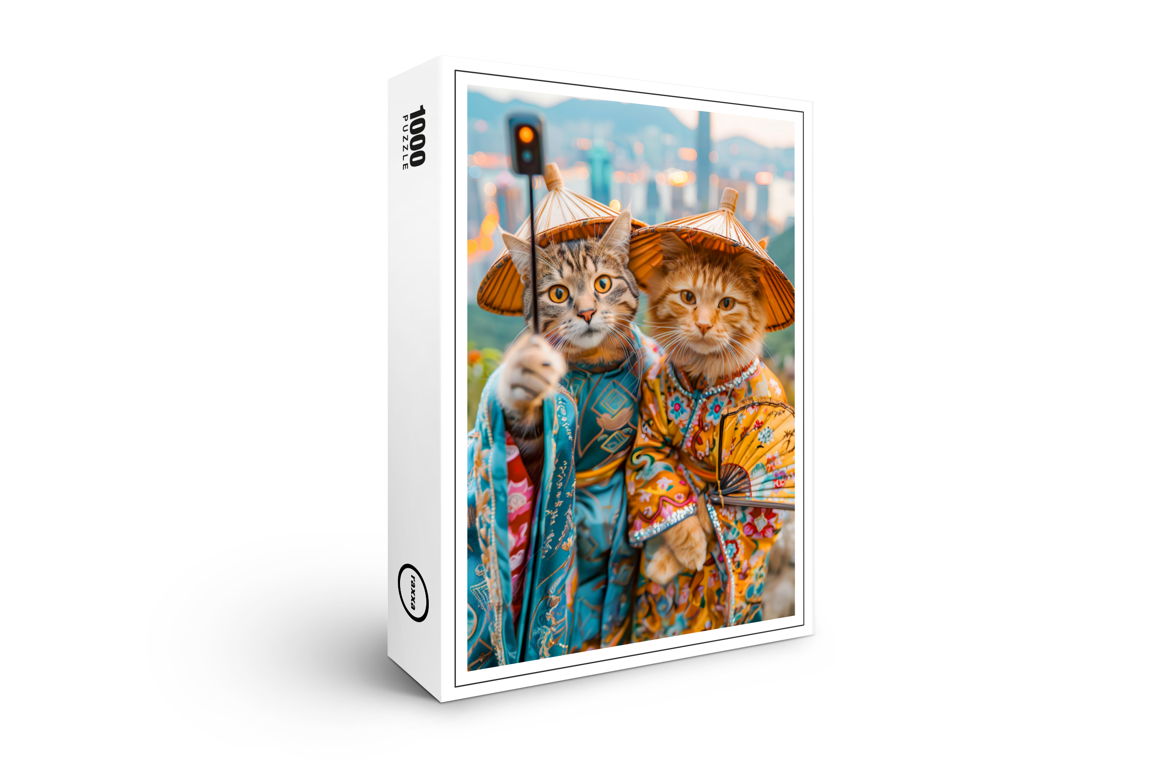 raxxa Premium-Puzzle: Cats in Traditional Chinese Outfits