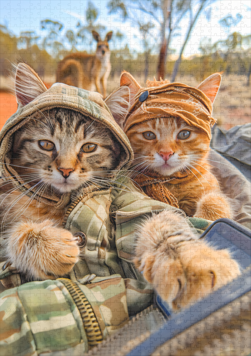 raxxa Premium-Puzzle: Cats Exploring the Australian Outback - Image 2