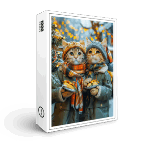 raxxa Premium-Puzzle: Cats at a German Christmas Market