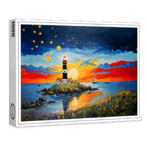 raxxa Premium-Puzzle: Scenic Lighthouse by the Stormy Sea