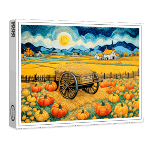 raxxa Premium-Puzzle: Pumpkin Field Harvest with Hay Wagon
