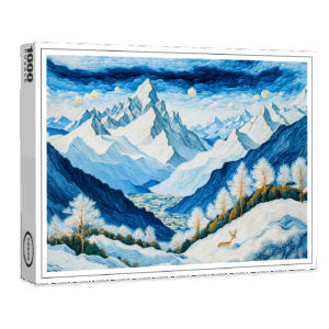 raxxa Premium-Puzzle: Grand Mountain Peaks with Snow-Capped Summits