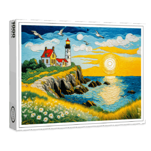 raxxa Premium-Puzzle: Serene Coastal Farm by the Sea