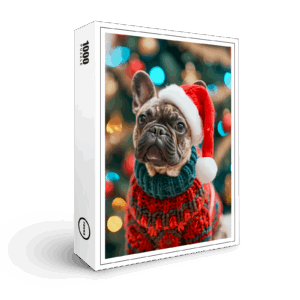 raxxa Premium-Puzzle: French Bulldog in Knitted Dog Attire