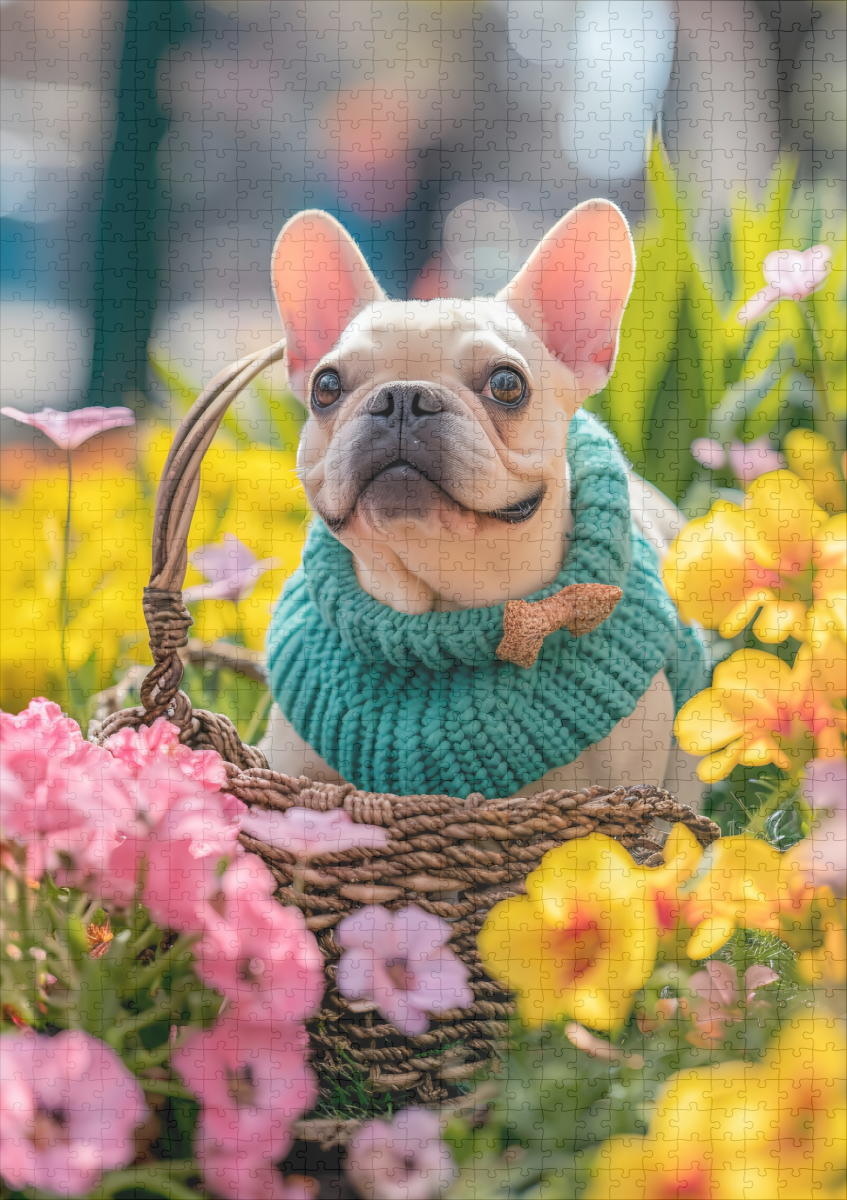 raxxa Premium-Puzzle: French Bulldog in Knitted Dog Attire 1 – Image 2