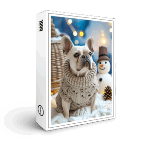 raxxa Premium-Puzzle: French Bulldog in Knitted Dog Attire 2