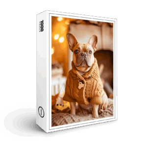 raxxa Premium-Puzzle: French Bulldog in Knitted Dog Attire 4