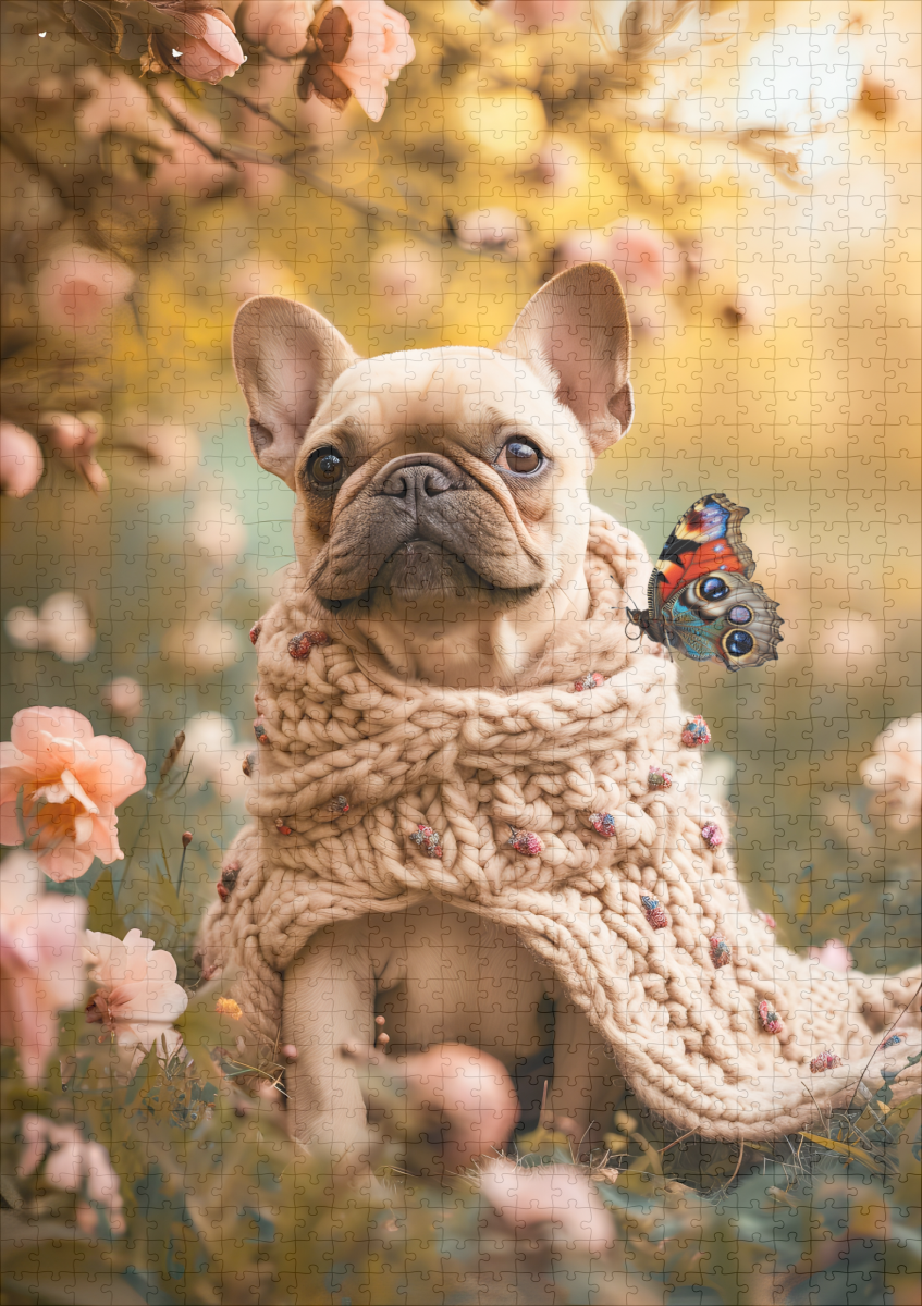 raxxa Premium-Puzzle: French Bulldog in Knitted Dog Attire 6 - Imagen 2