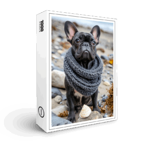 raxxa Premium-Puzzle: French Bulldog in Knitted Dog Attire 10
