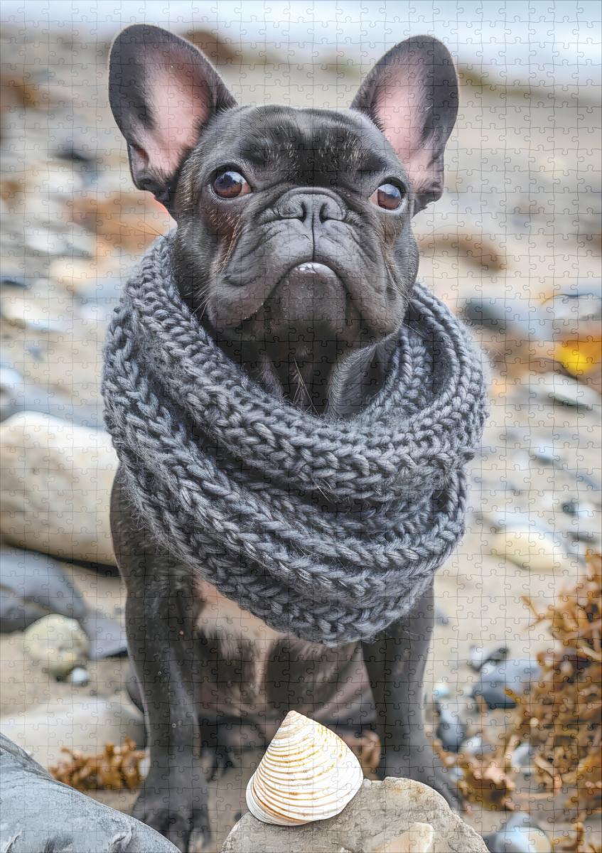 raxxa Premium-Puzzle: French Bulldog in Knitted Dog Attire 10 – Bild 2