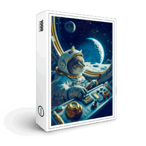 raxxa Premium-Puzzle: Curious Space Cat Exploring the Infinite Universe Beyond Stars