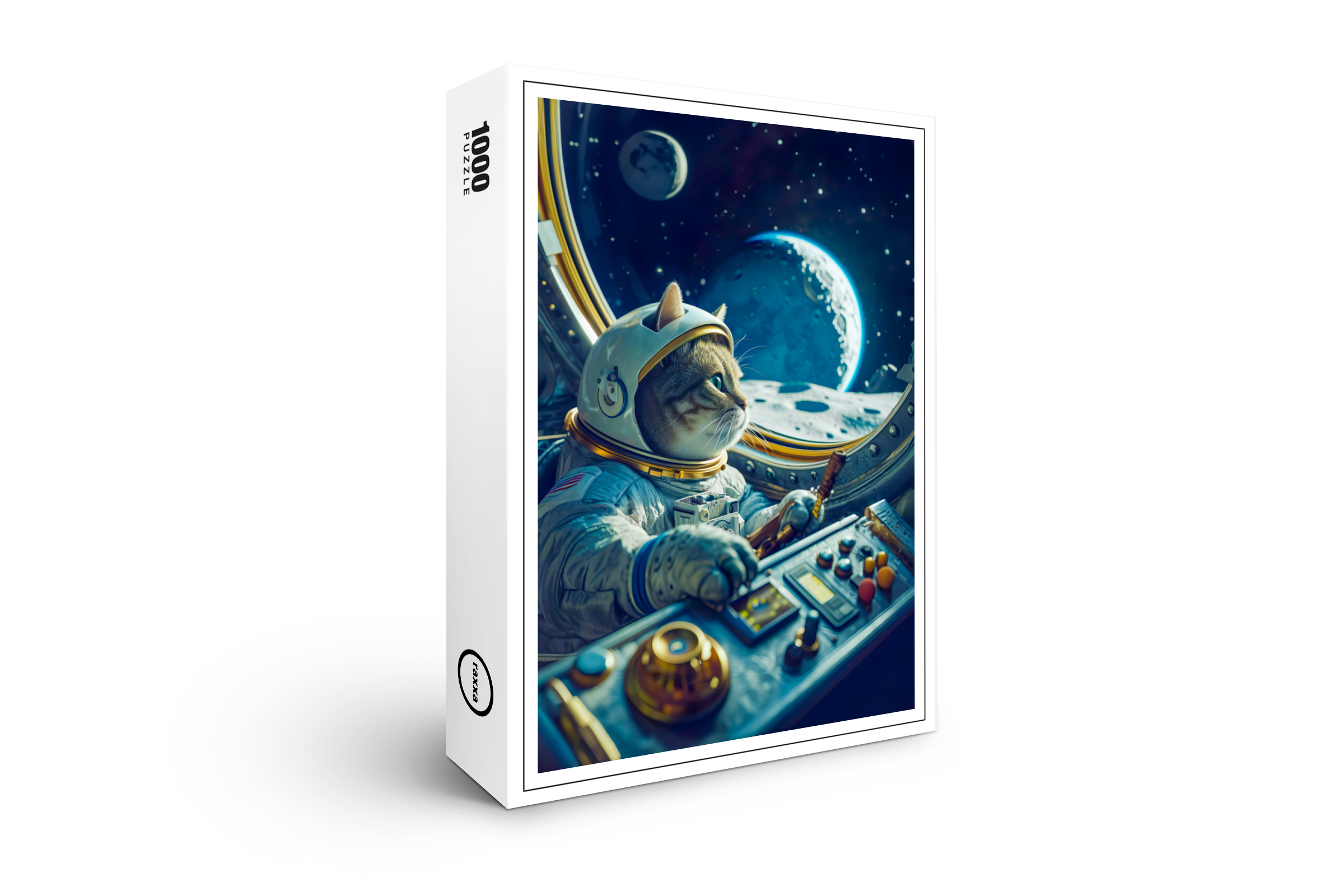 raxxa Premium-Puzzle: Curious Space Cat Exploring the Infinite Universe Beyond Stars