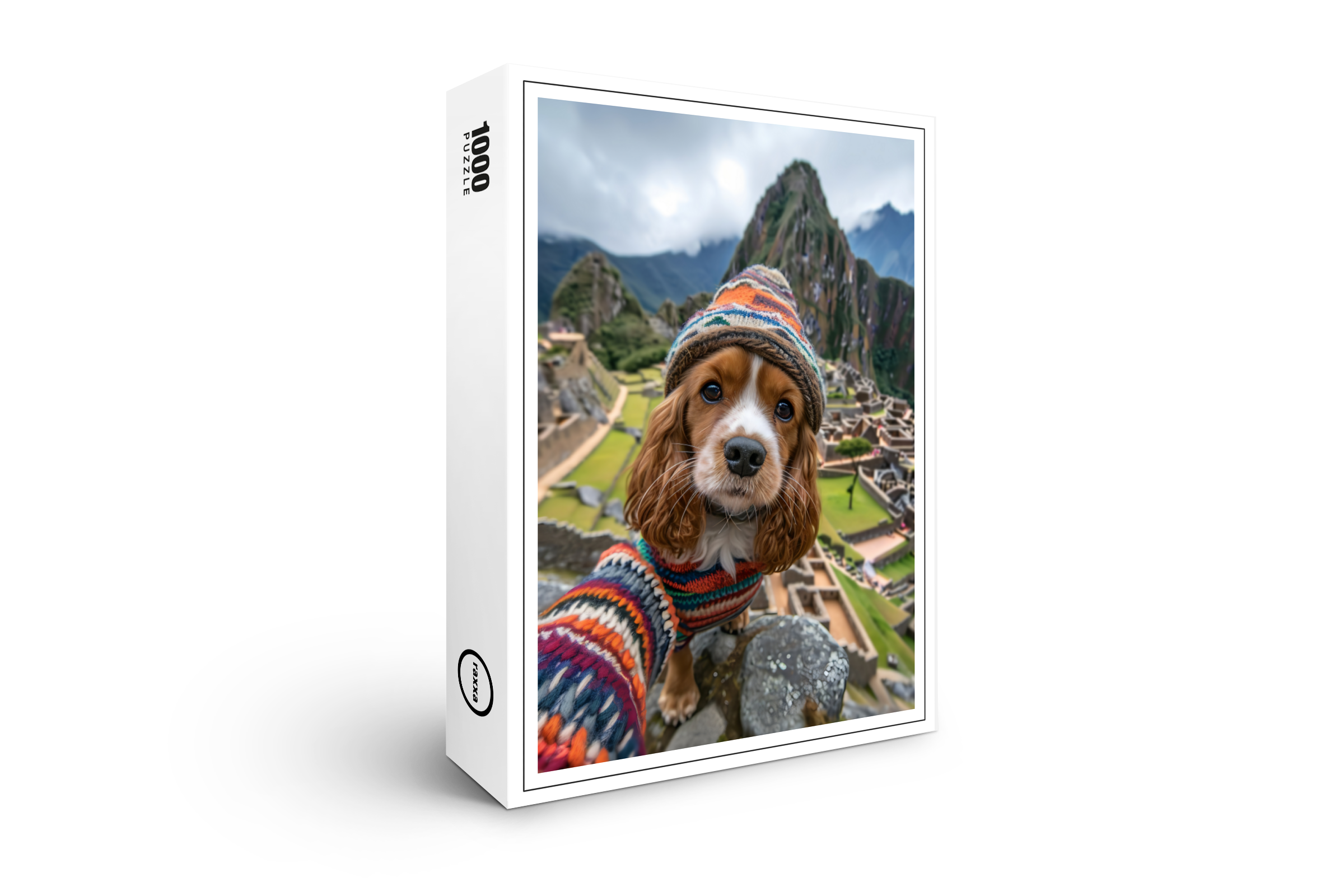 raxxa Premium-Puzzle: King Charles Cocker Spaniel Takes Selfies in Peru