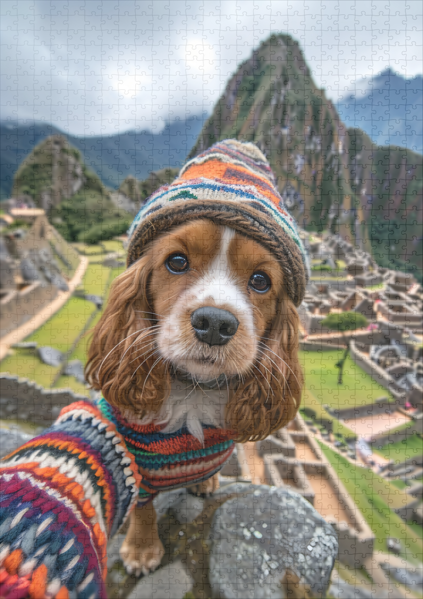 raxxa Premium-Puzzle: King Charles Cocker Spaniel Takes Selfies in Peru – Image 2