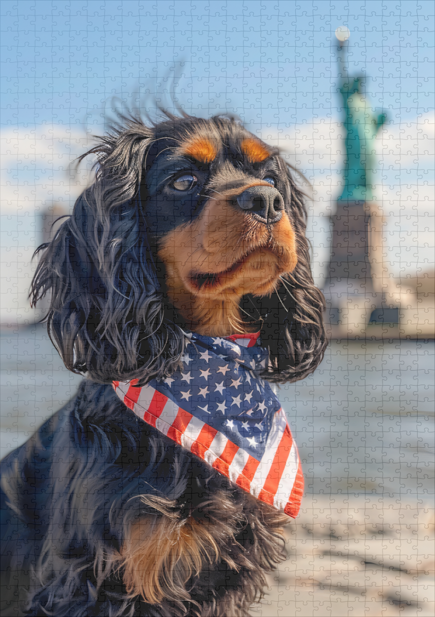 raxxa Premium-Puzzle: King Charles Cocker Spaniel Takes Selfies in New York - Image 2