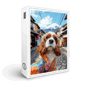 raxxa Premium-Puzzle: King Charles Cocker Spaniel Takes Selfies in tibet