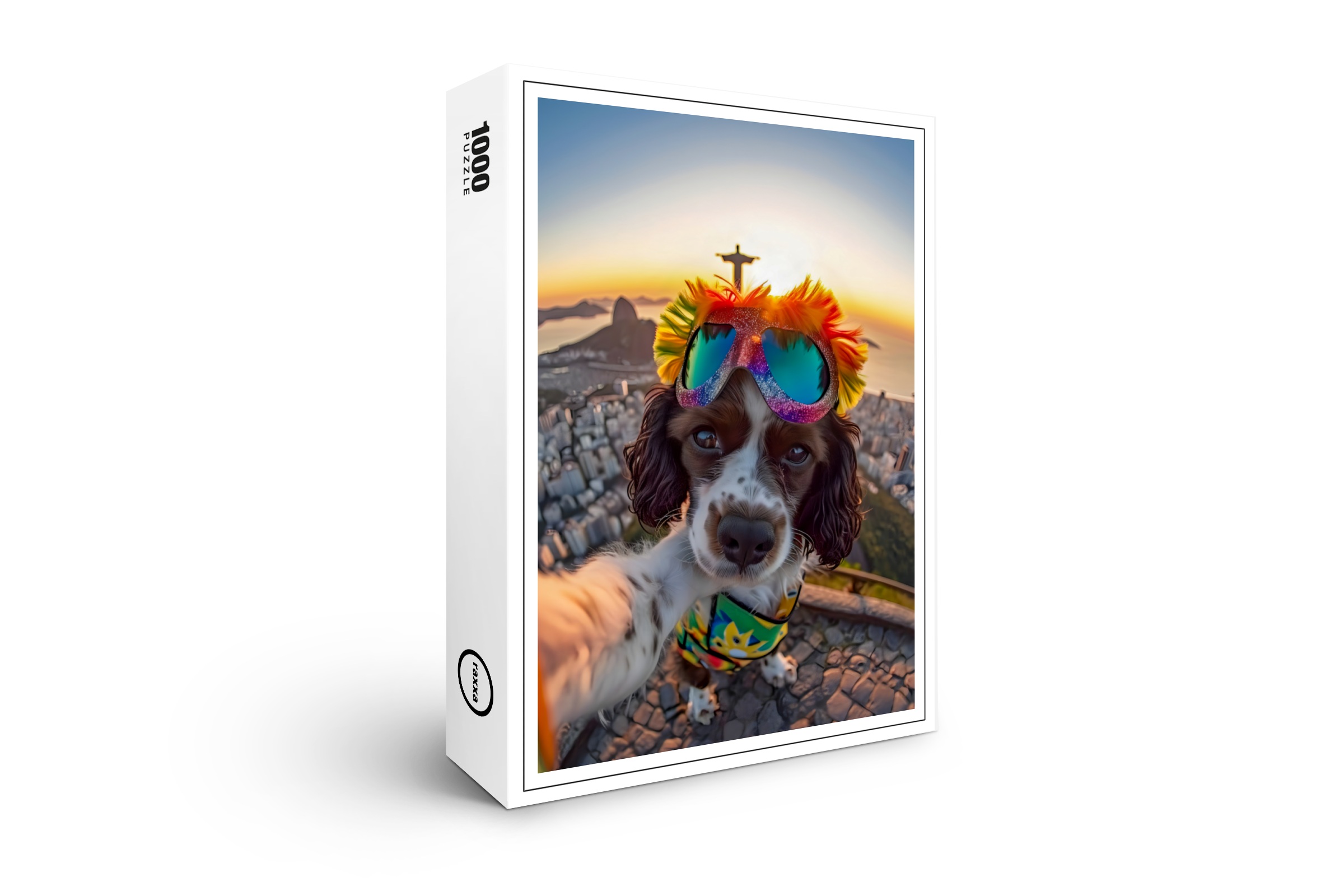 raxxa Premium-Puzzle: King Charles Cocker Spaniel Takes Selfies at Rio de Janeira Brazil