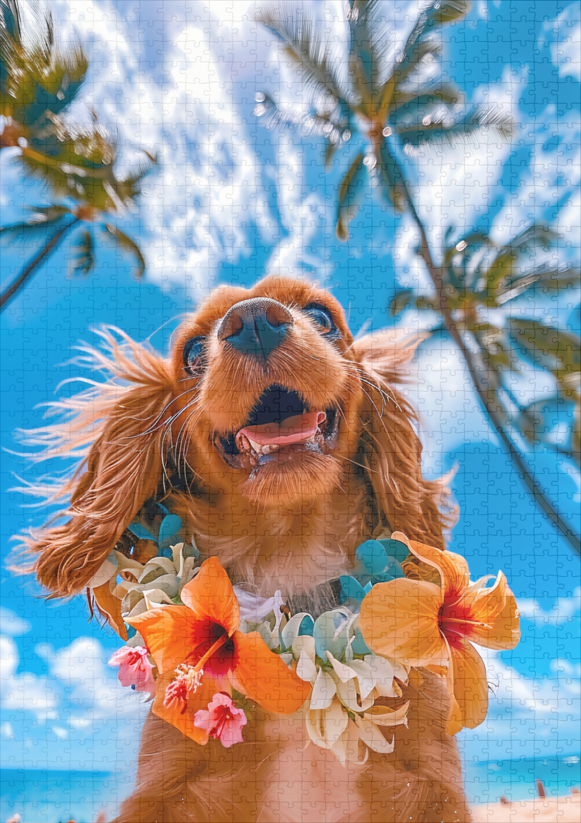 raxxa Premium-Puzzle: King Charles Cocker Spaniel Takes Selfies Across the Globe - Imagen 2