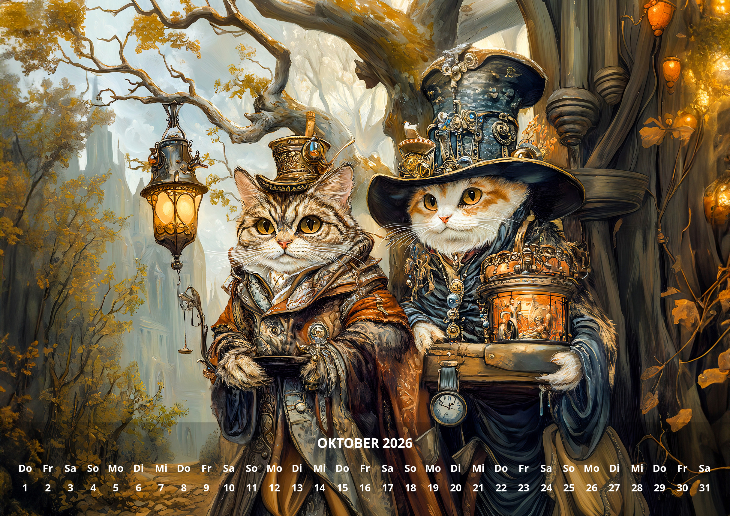 raxxa Premium-Monatskalender Steampunk Fantasy 2026 – Bild 12