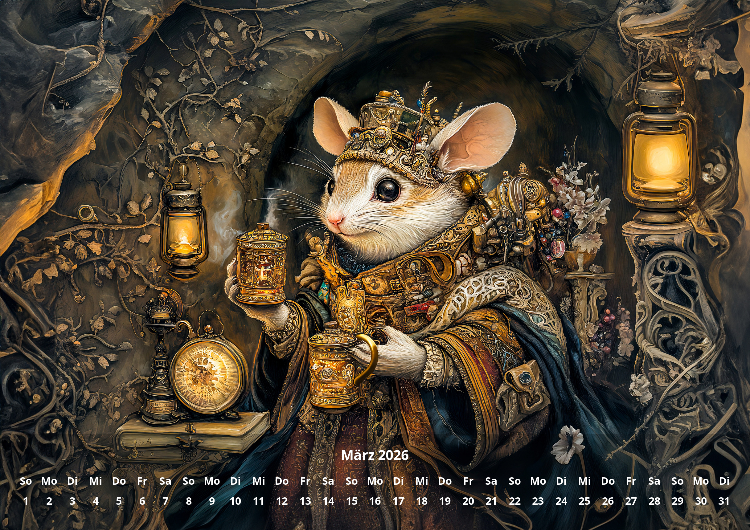 raxxa Premium-Monatskalender Steampunk Fantasy 2026 – Bild 5