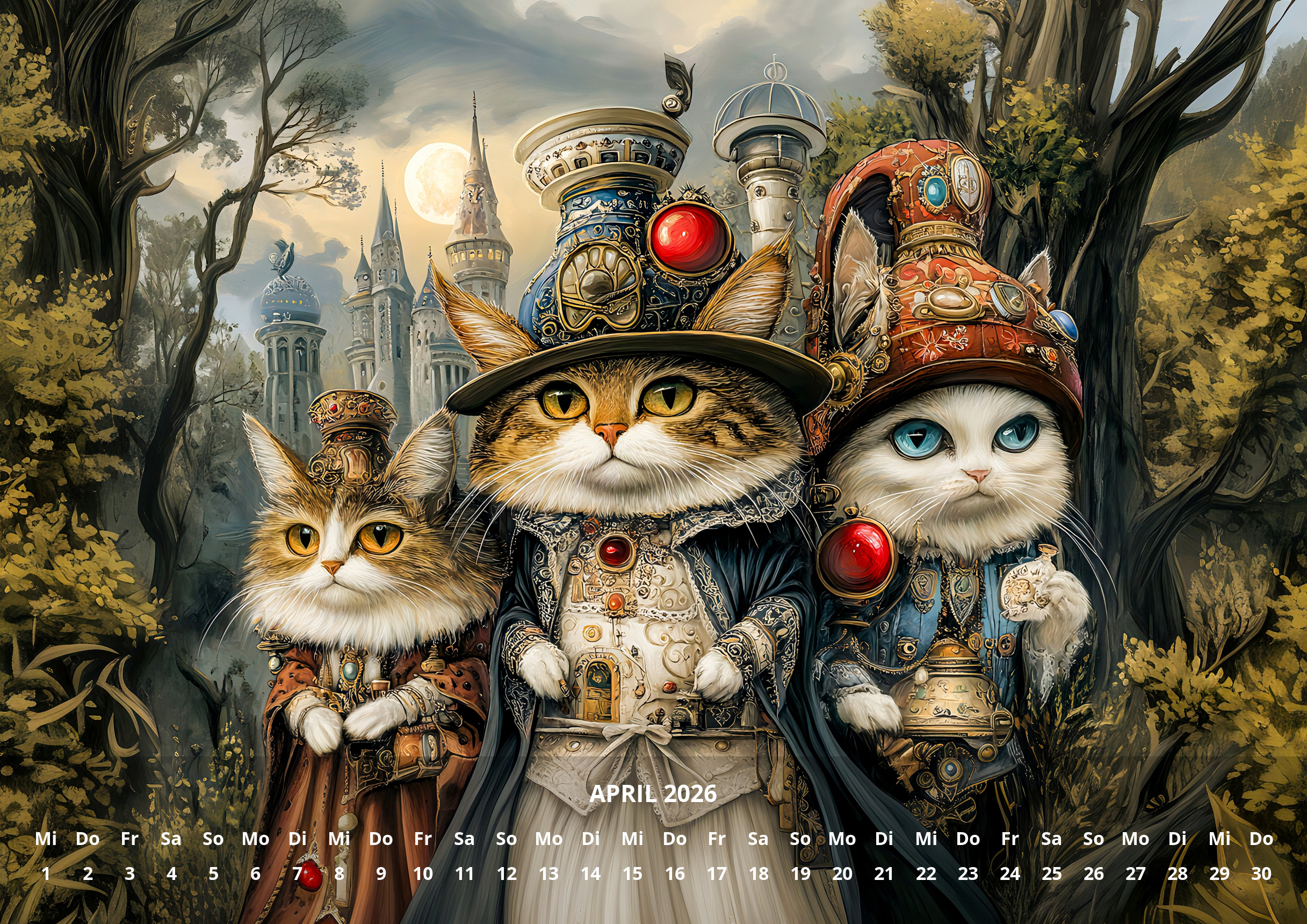 raxxa Premium-Monatskalender Steampunk Fantasy 2026 – Bild 6