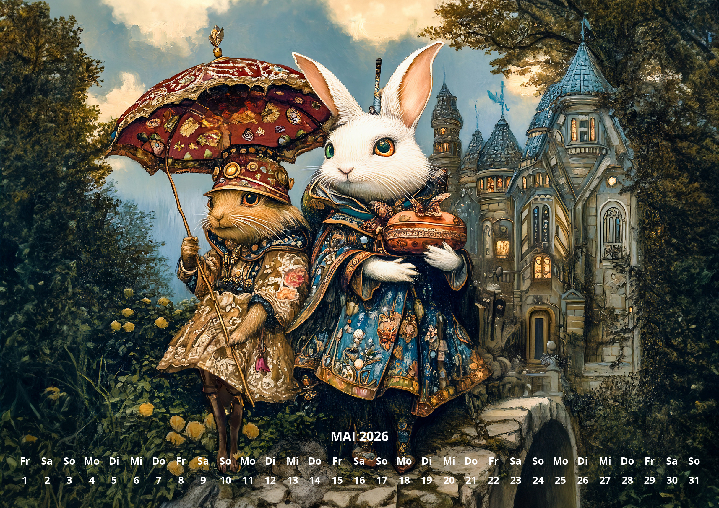 raxxa Premium-Monatskalender Steampunk Fantasy 2026 – Bild 7