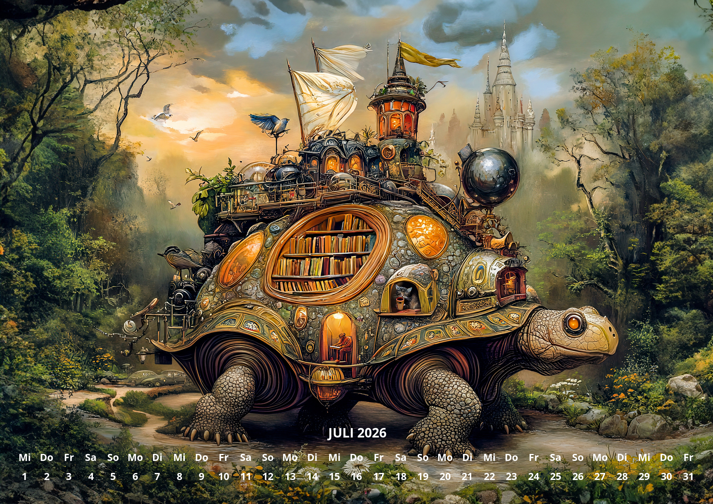raxxa Premium-Monatskalender Steampunk Fantasy 2026 – Bild 9