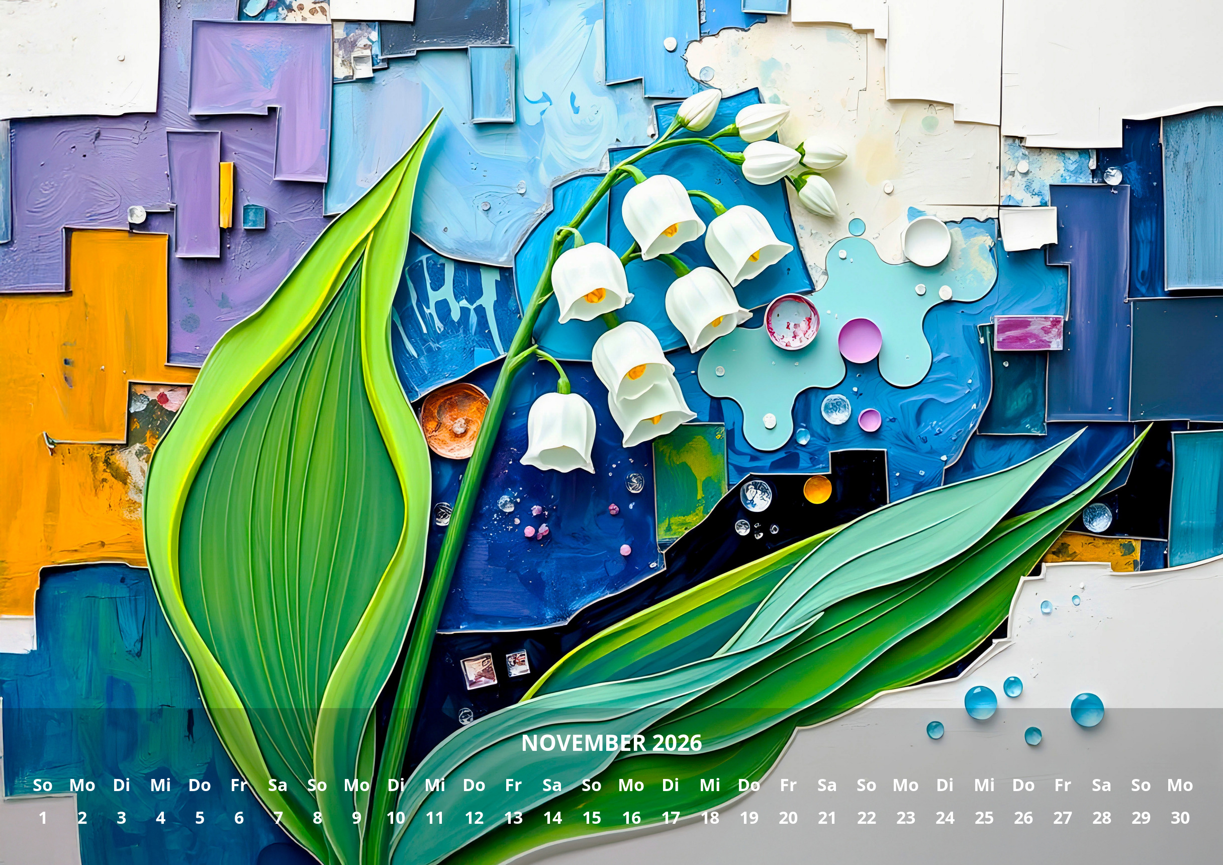 raxxa Premium-Monatskalender Abstract Flowers 2026 - immagine 13