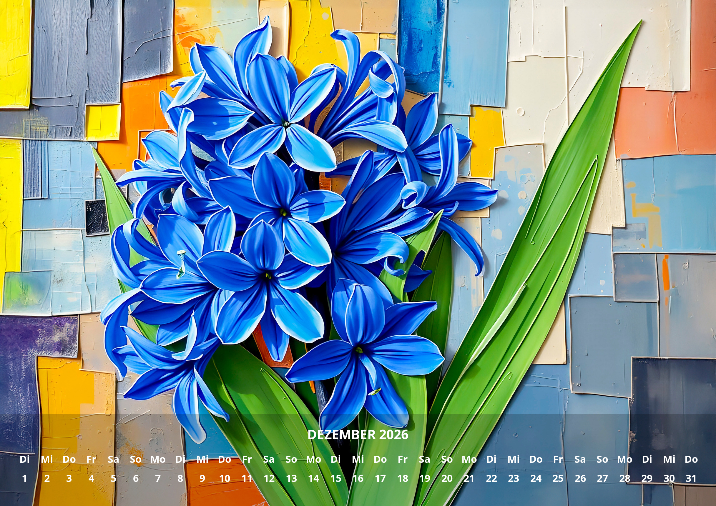 raxxa Premium-Monatskalender Abstract Flowers 2026 - immagine 14