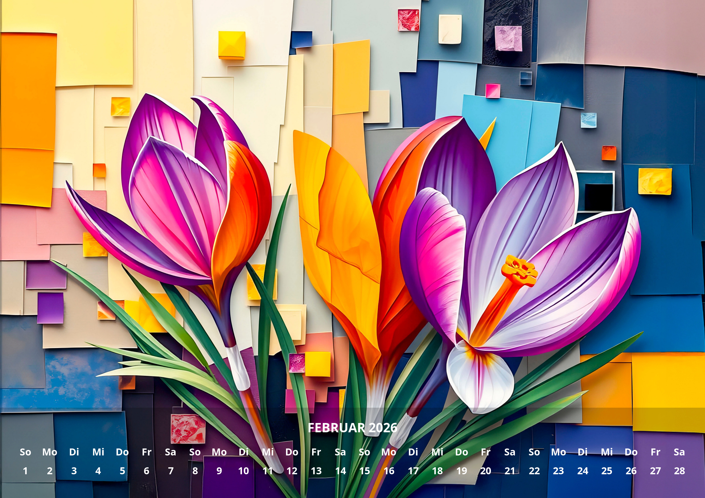 raxxa Premium-Monatskalender Abstract Flowers 2026 - immagine 4