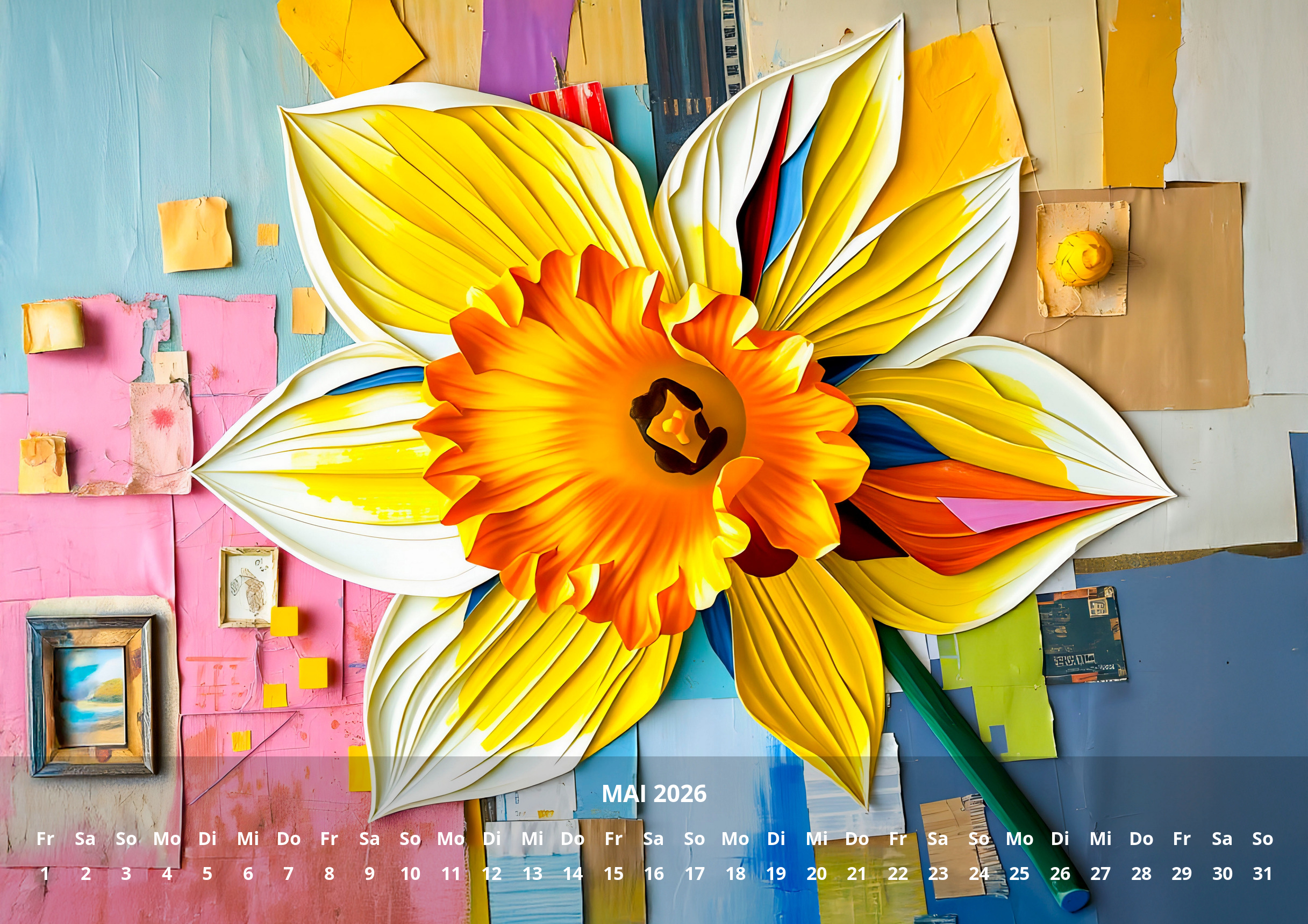 raxxa Premium-Monatskalender Abstract Flowers 2026 - immagine 7