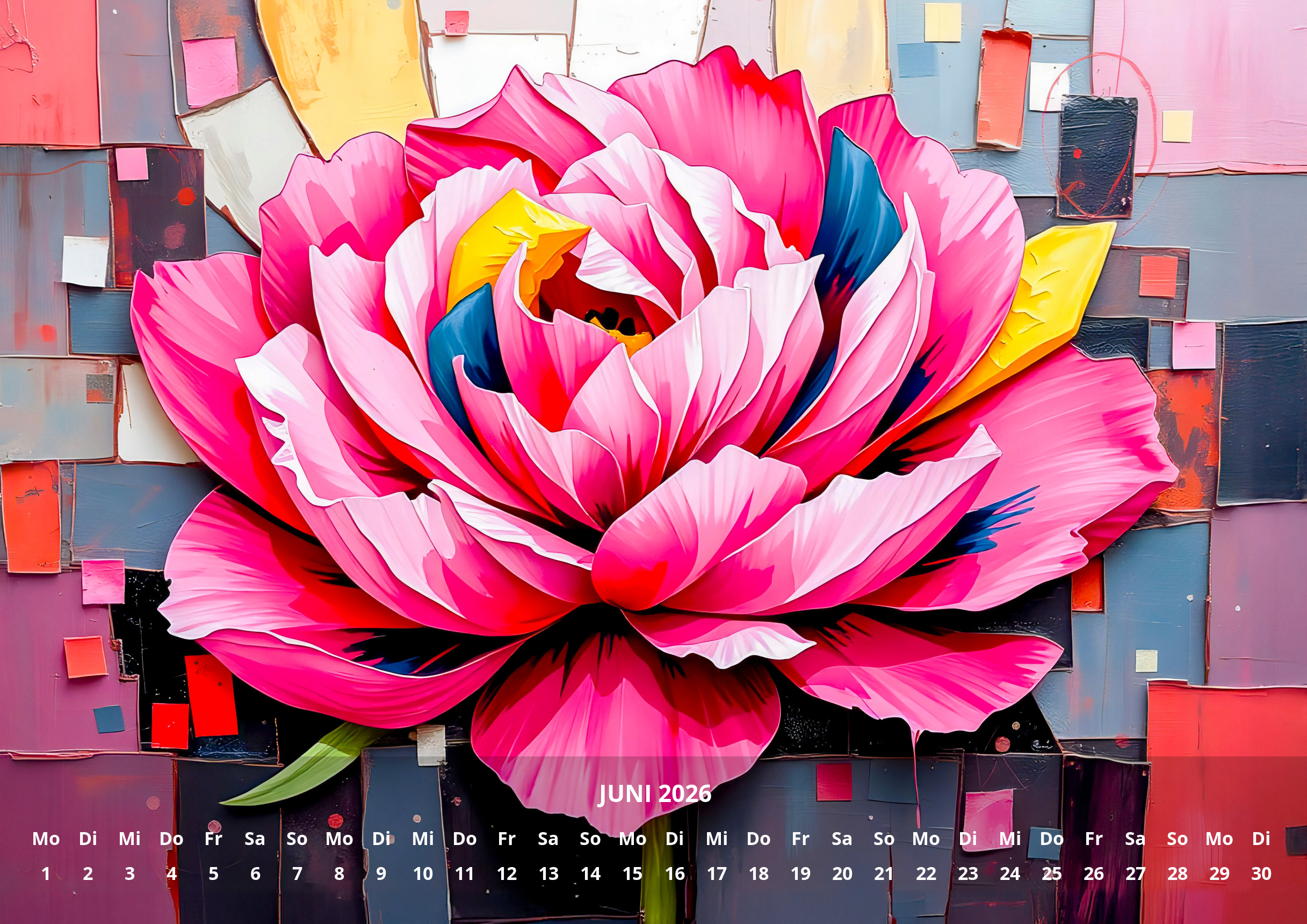 raxxa Premium-Monatskalender Abstract Flowers 2026 - immagine 8