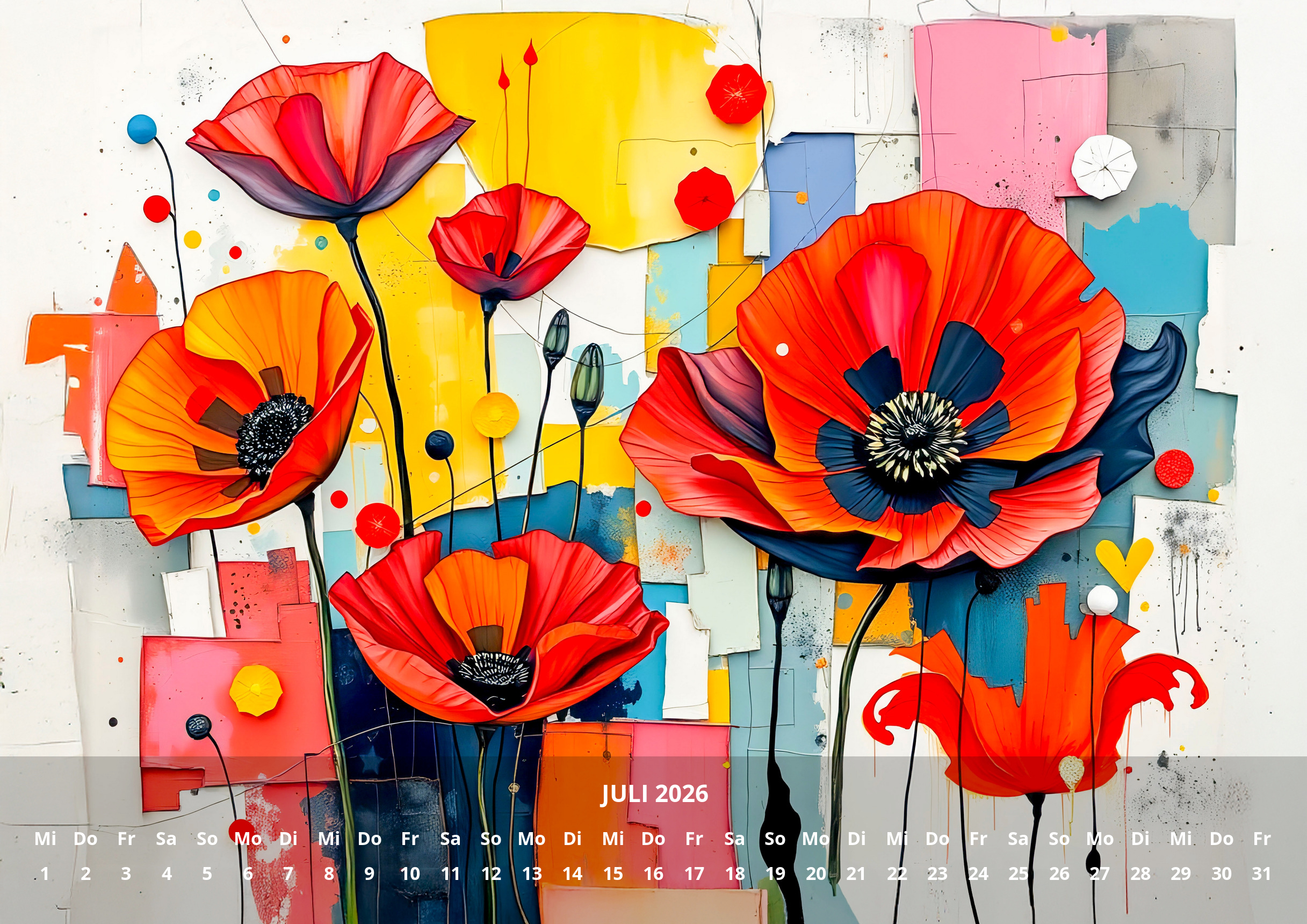 raxxa Premium-Monatskalender Abstract Flowers 2026 - immagine 9