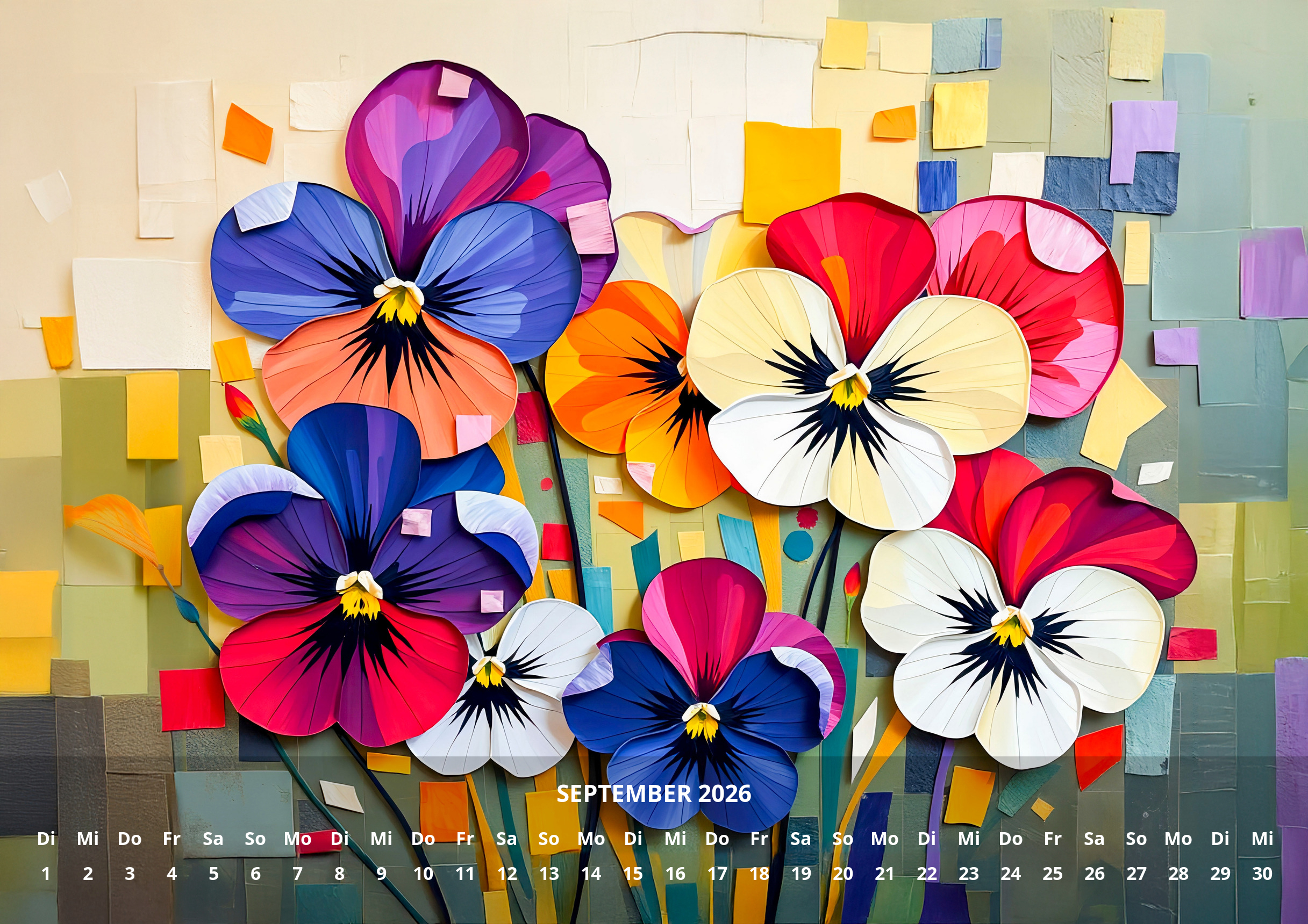 raxxa Premium-Monatskalender Abstract Flowers 2026 - immagine 11