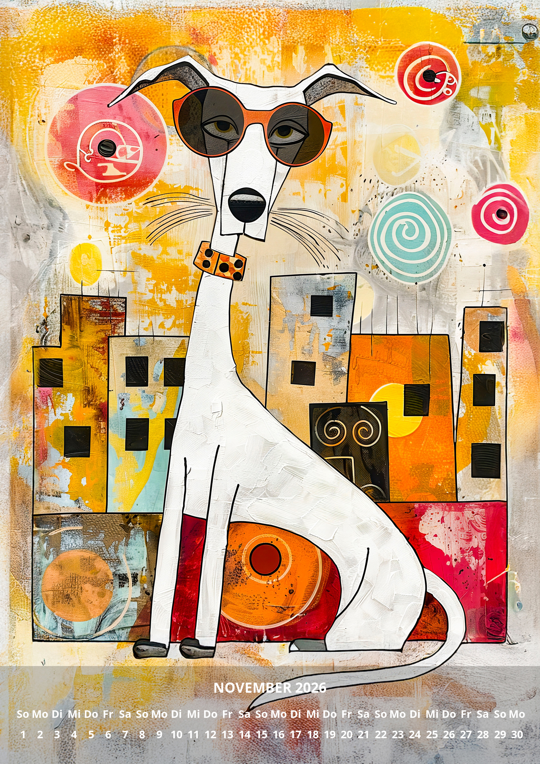 raxxa Premium-Monatskalender Abstract Funny Dogs 2026 - Imagen 13
