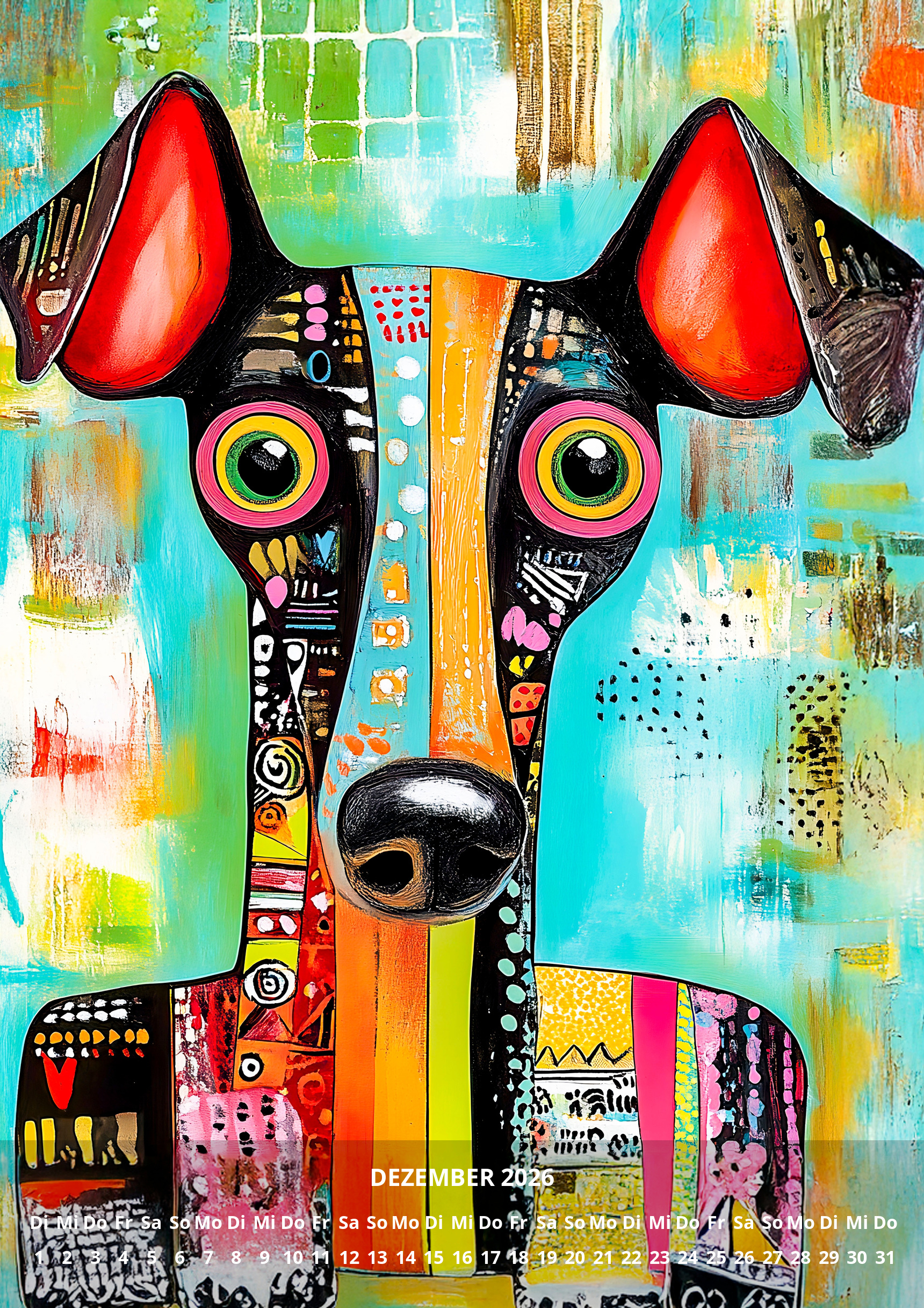raxxa Premium-Monatskalender Abstract Funny Dogs 2026 - Imagen 14