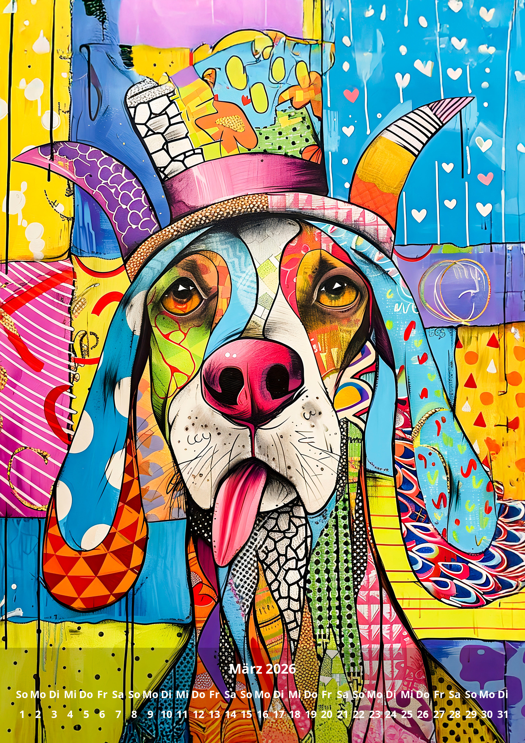 raxxa Premium-Monatskalender Abstract Funny Dogs 2026 - Imagen 5