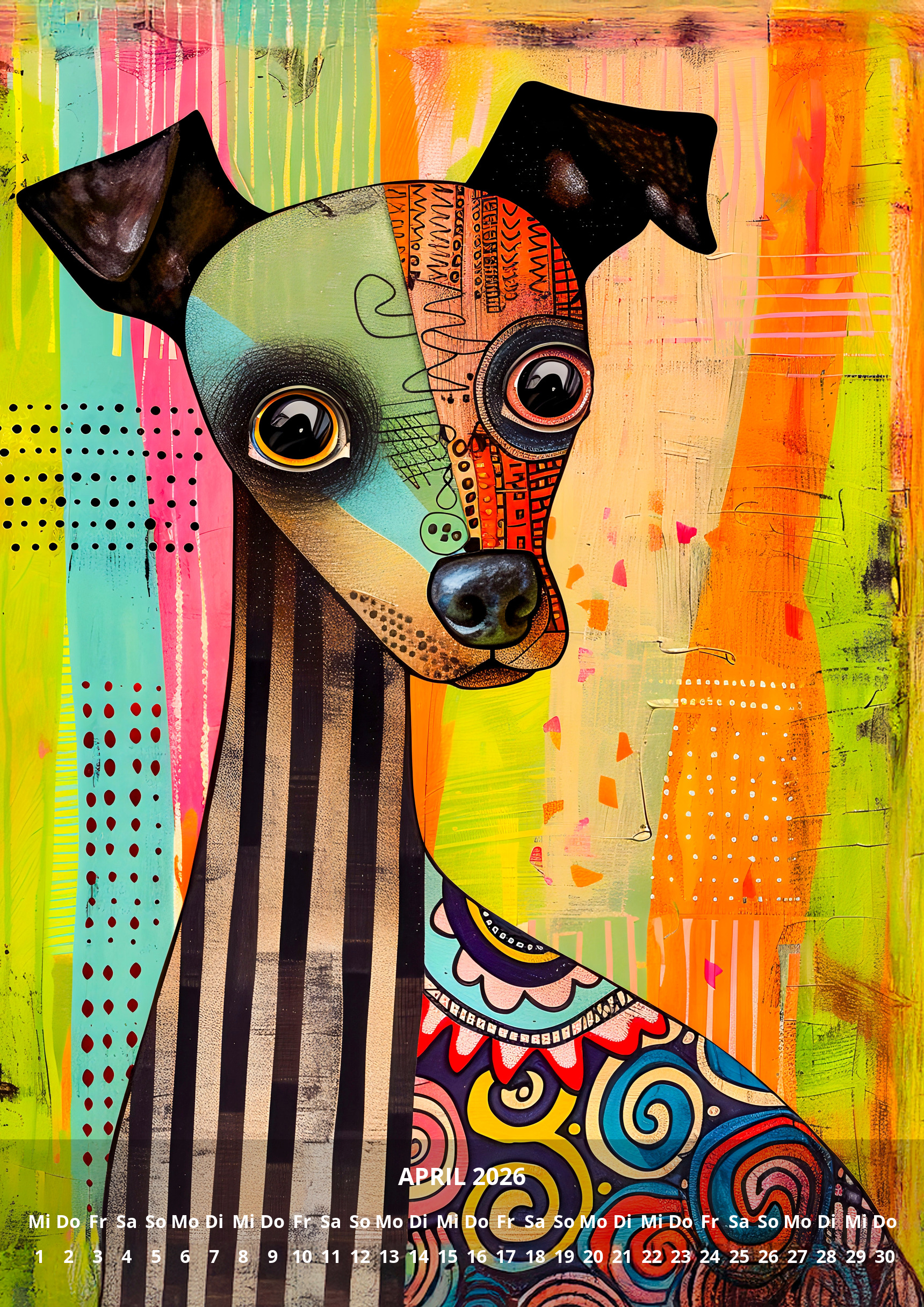 raxxa Premium-Monatskalender Abstract Funny Dogs 2026 - Imagen 6