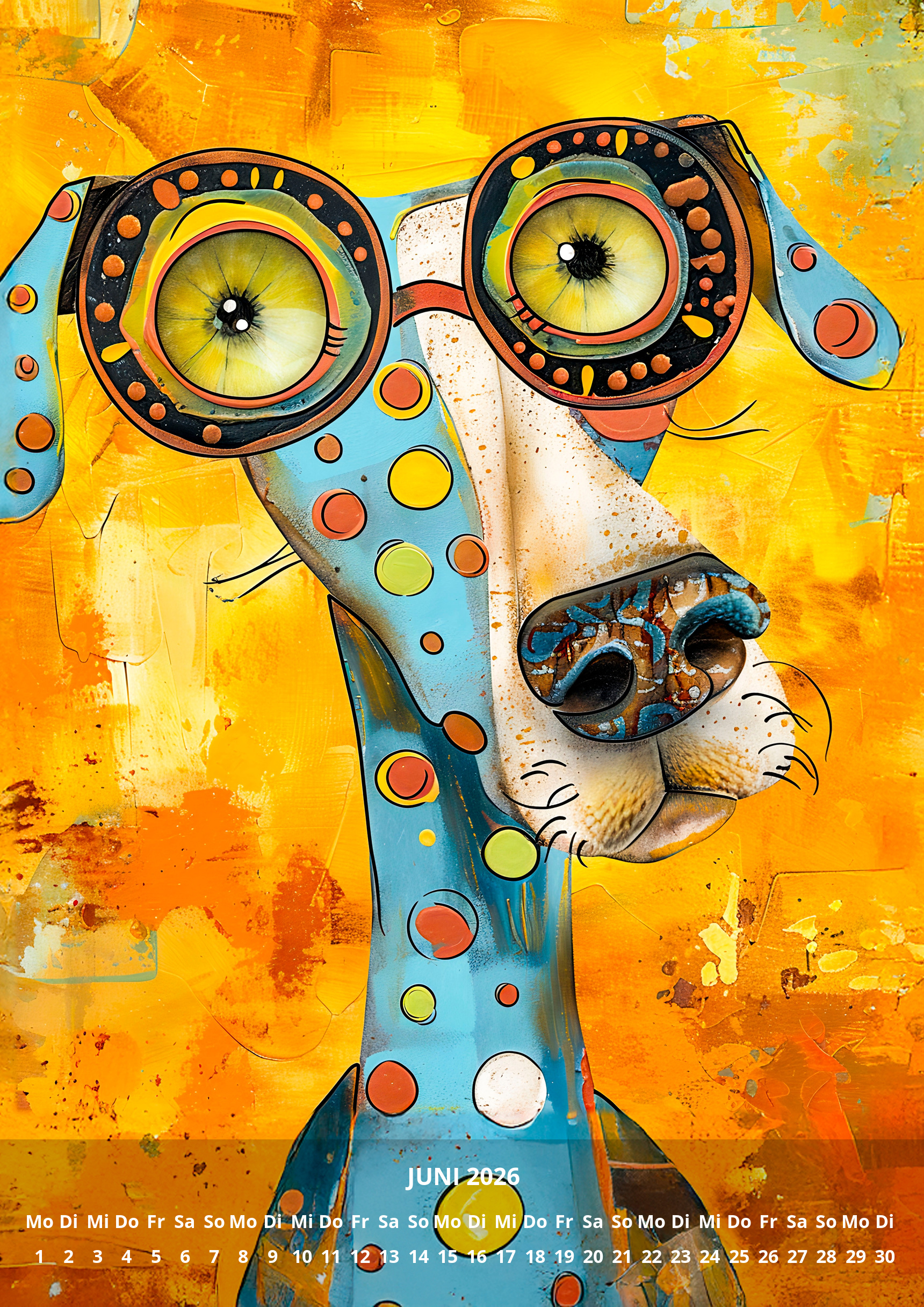 raxxa Premium-Monatskalender Abstract Funny Dogs 2026 - Imagen 8