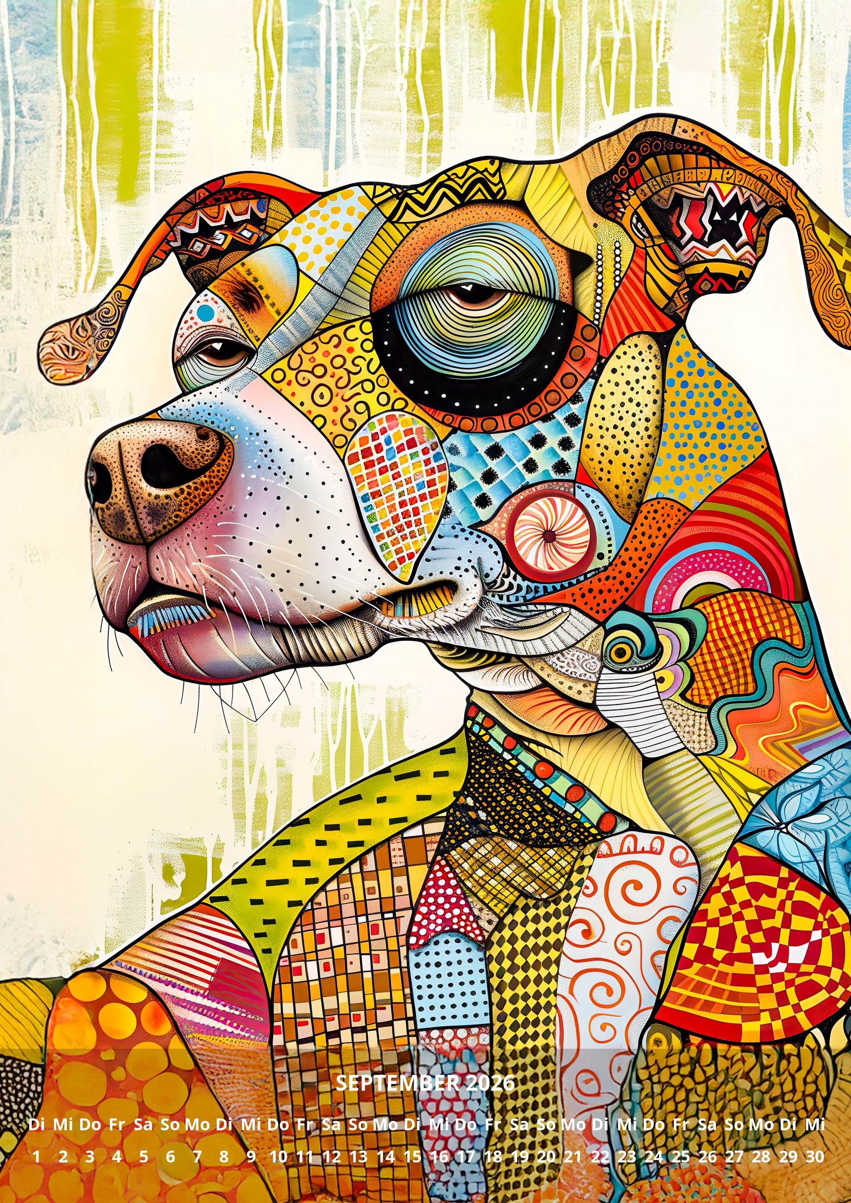 raxxa Premium-Monatskalender Abstract Funny Dogs 2026 - Imagen 11