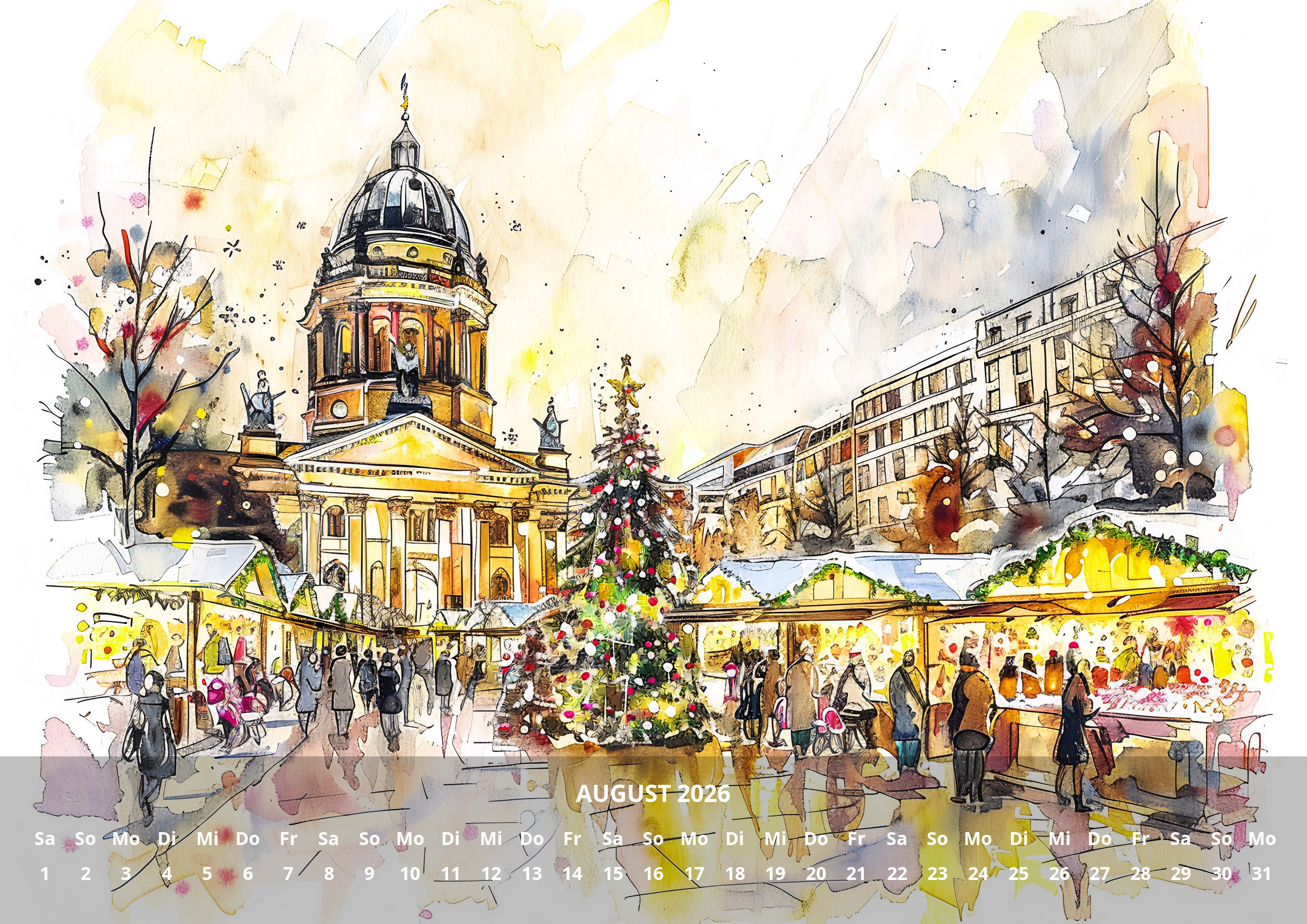 raxxa Premium-Monatskalender Berlin Aquarell 2026 – Image 10