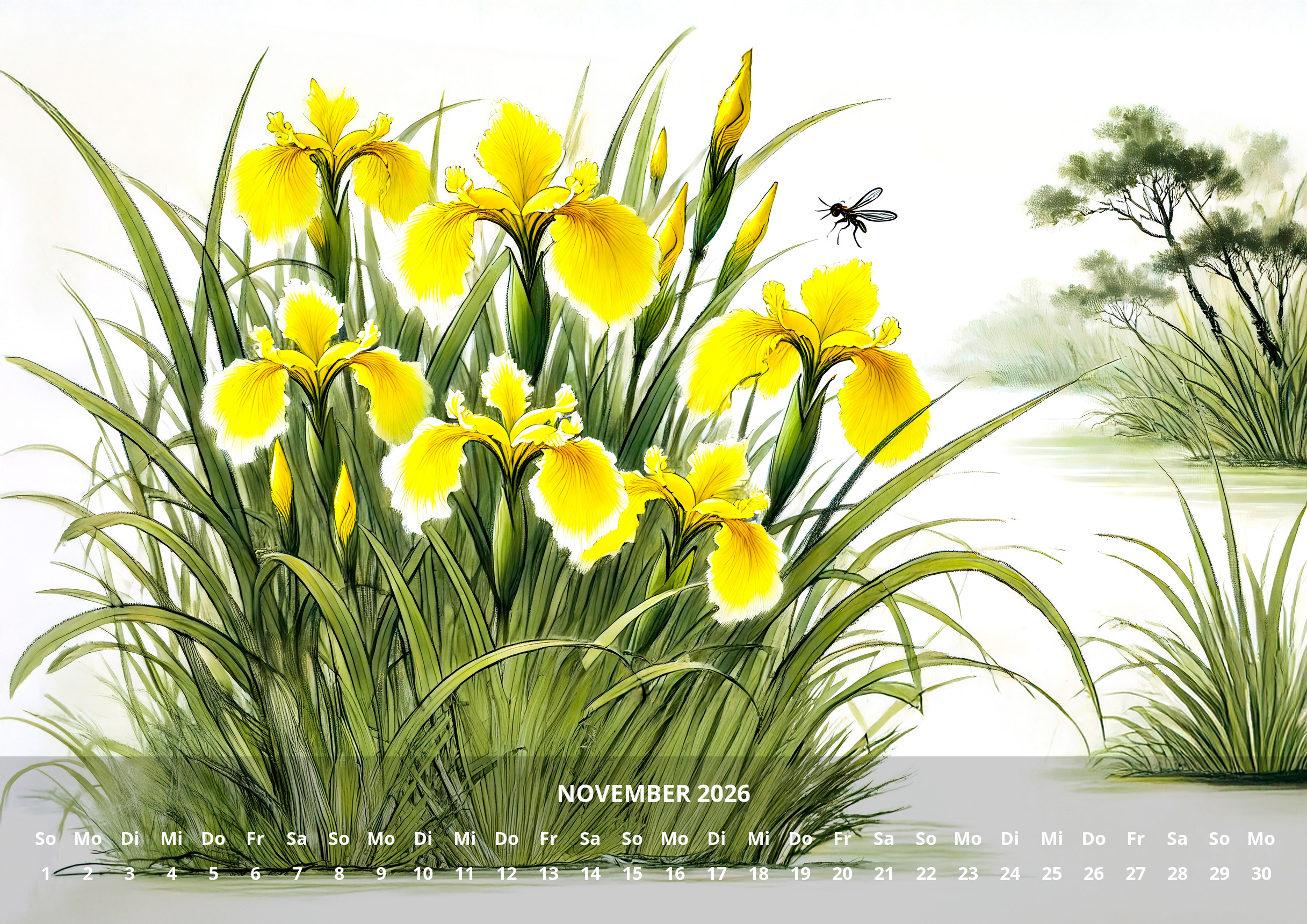 raxxa Premium-Monatskalender China Flowers 2026 - immagine 13