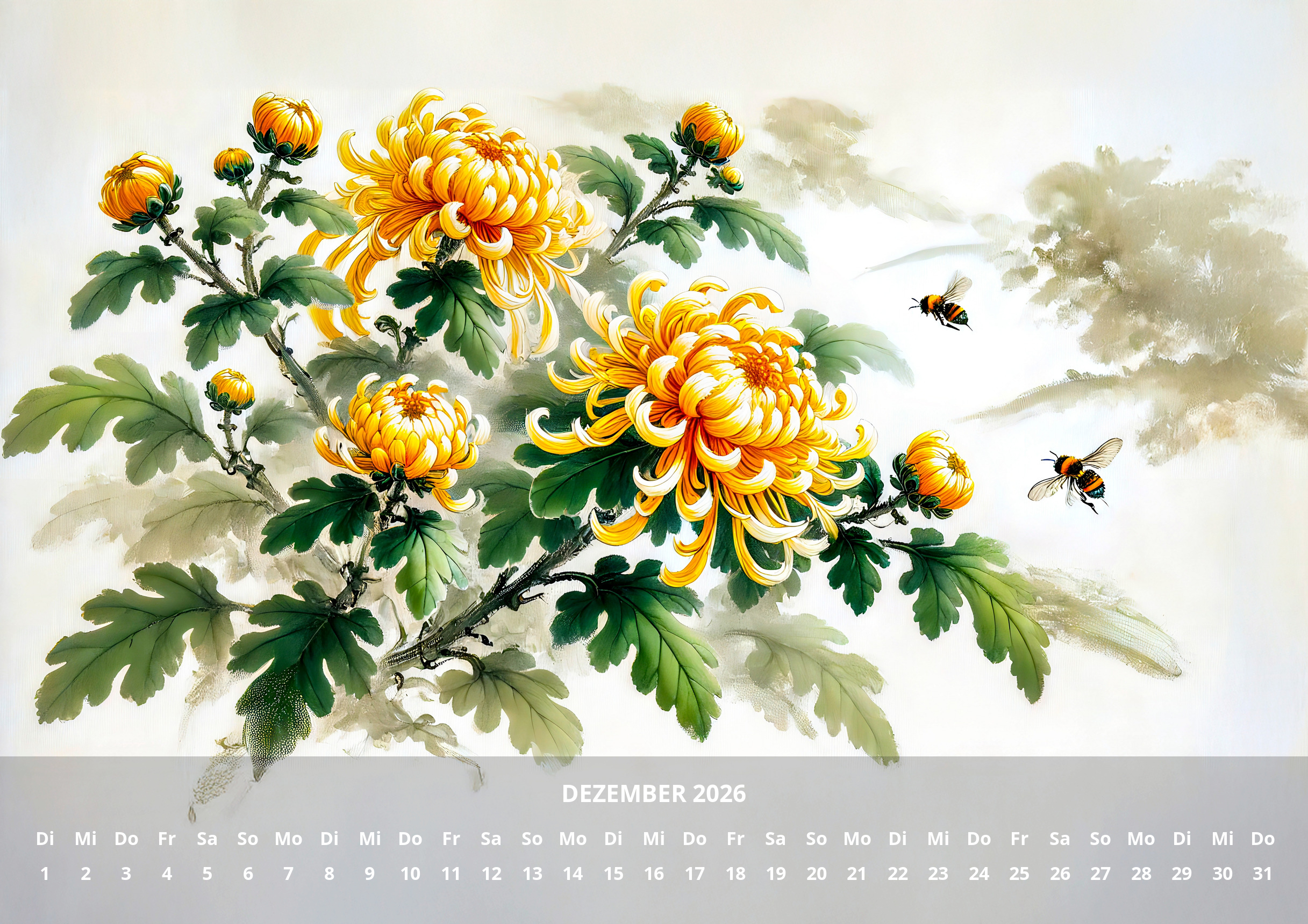 raxxa Premium-Monatskalender China Flowers 2026 - immagine 14