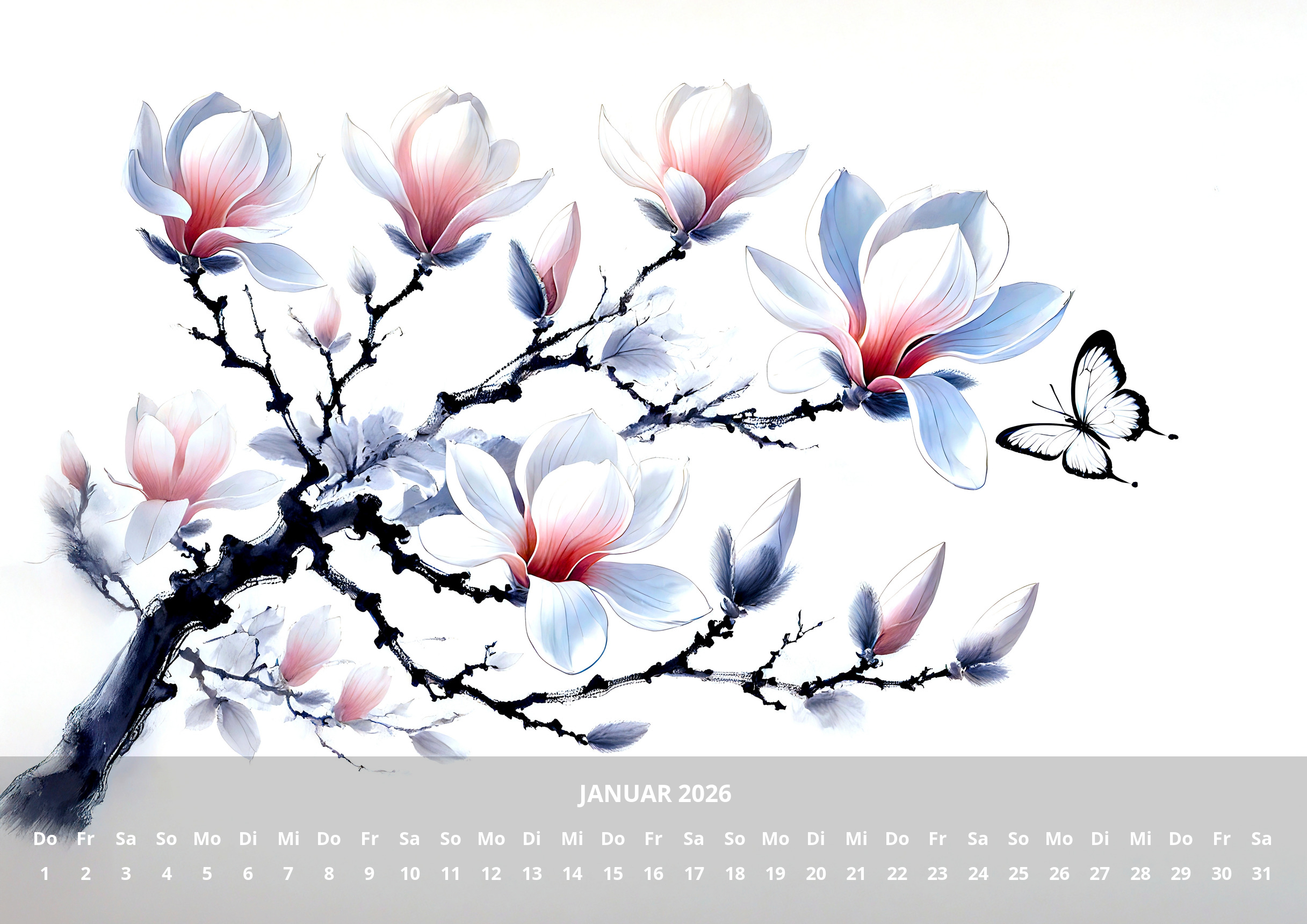 raxxa Premium-Monatskalender China Flowers 2026 - immagine 3