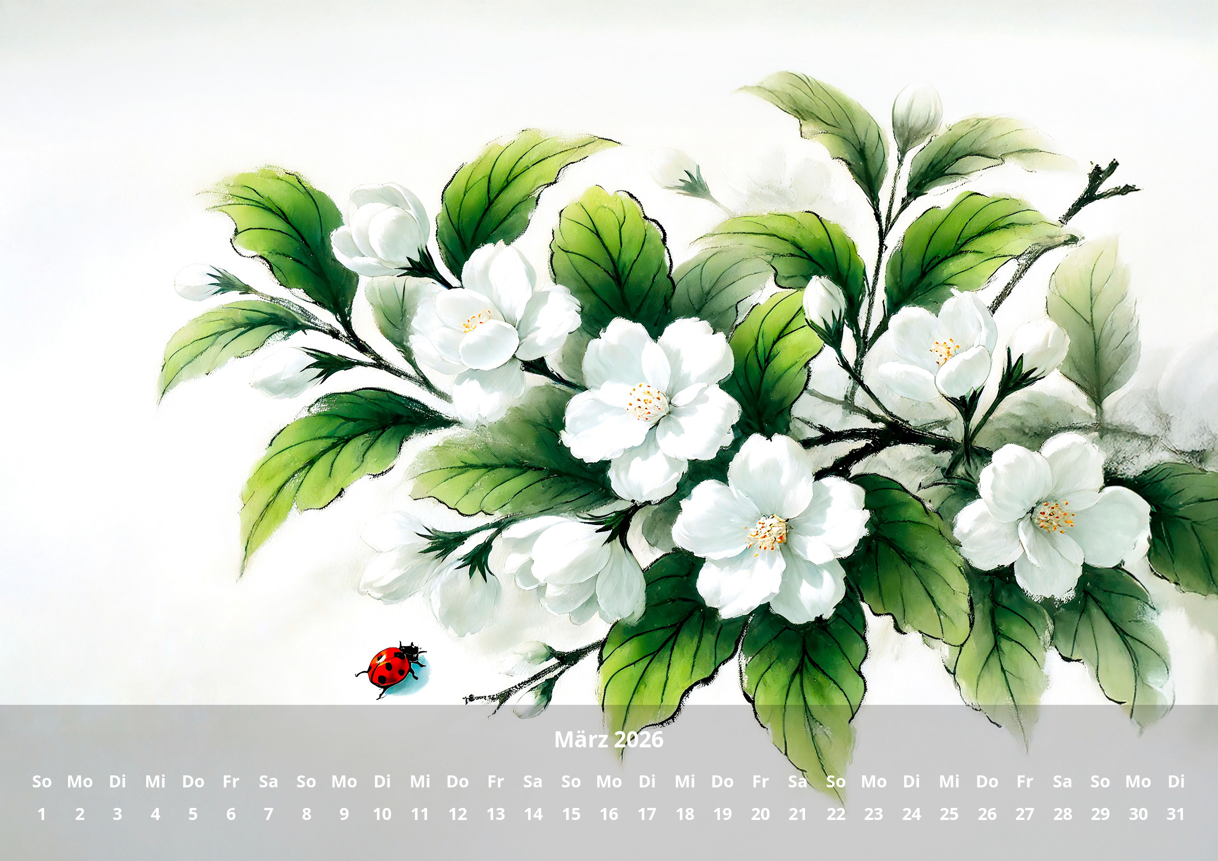 raxxa Premium-Monatskalender China Flowers 2026 - immagine 5