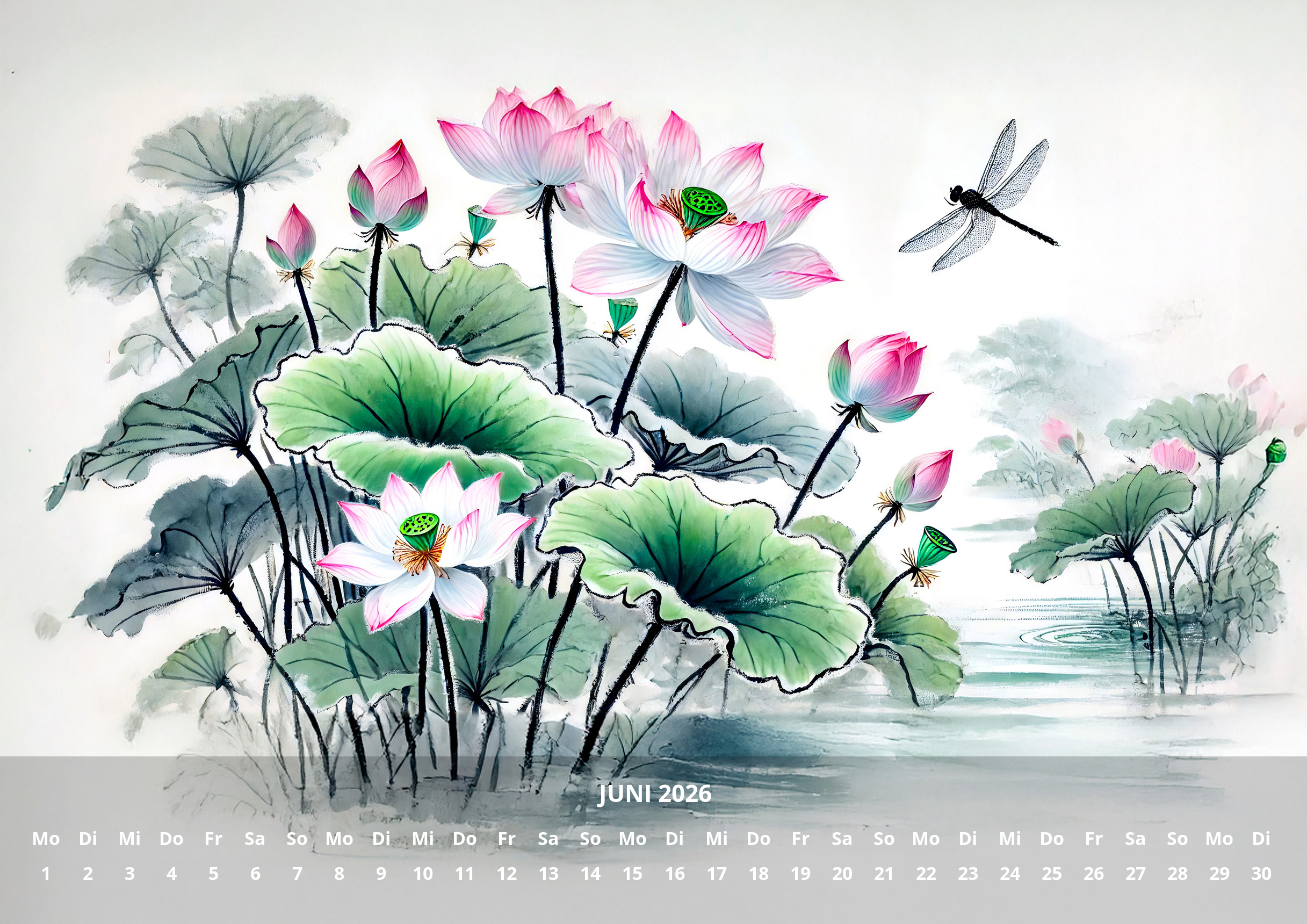 raxxa Premium-Monatskalender China Flowers 2026 - immagine 8