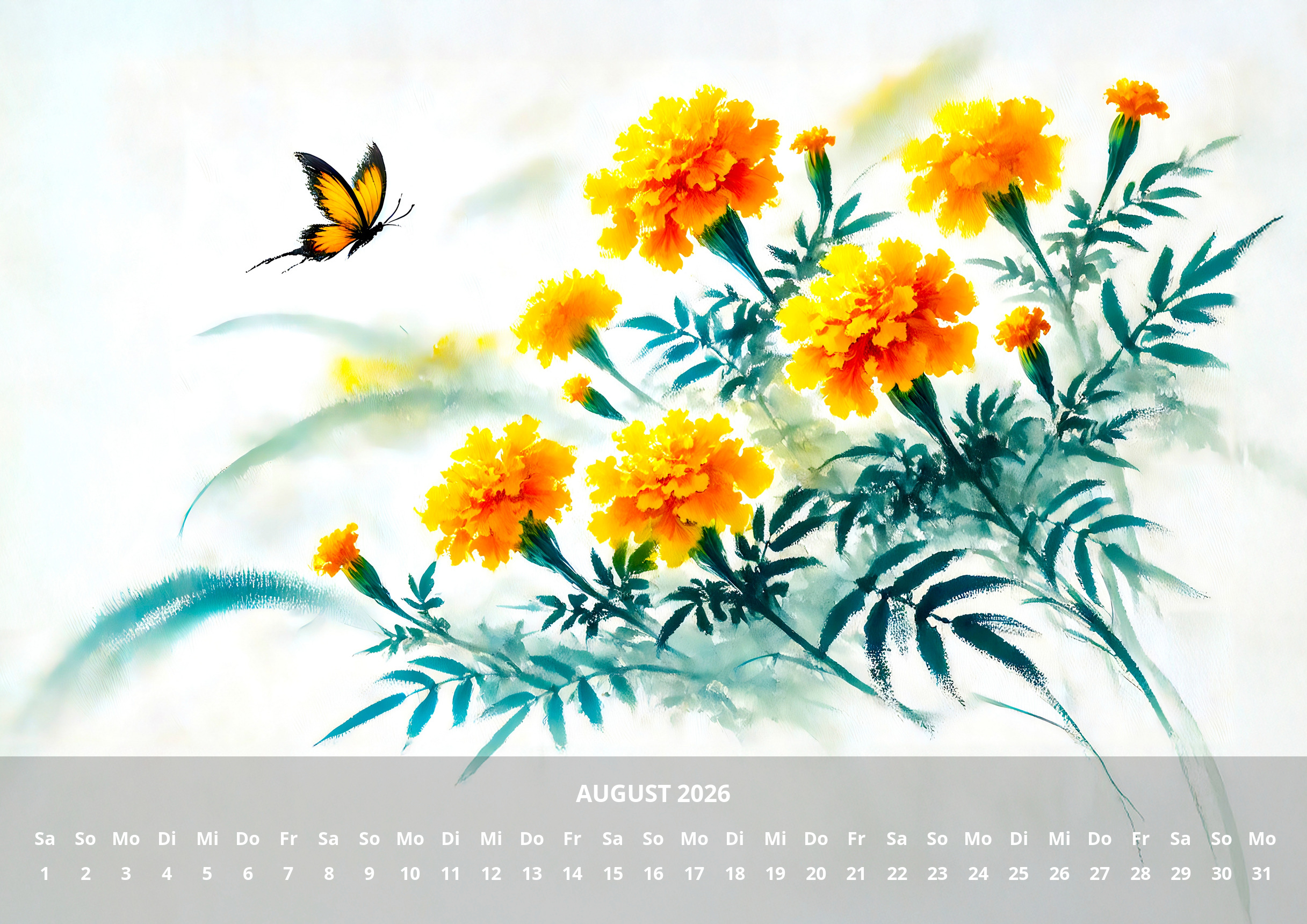 raxxa Premium-Monatskalender China Flowers 2026 - immagine 10